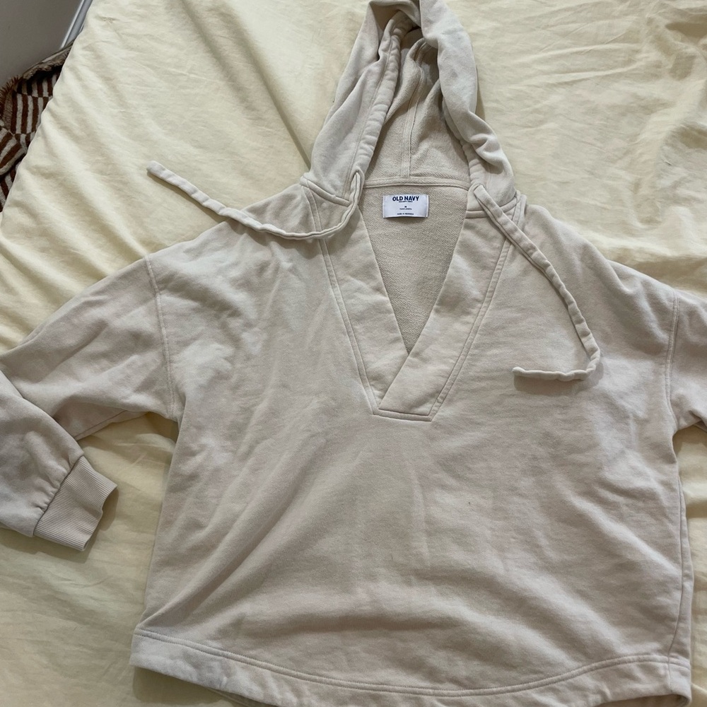 Old Navy Beige Hooded Sweatshirt